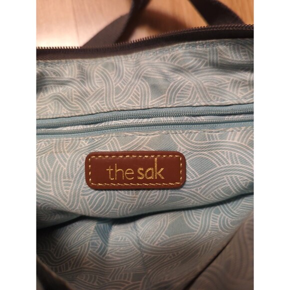 The Sak Reseda Shoulder Bag Purse Slate Gray Leather Zippers - Picture 6 of 8